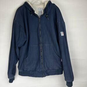 Tyndale FR Thermal Hoodie USA Made Flame Resistant Sweatshirt Navy Blue Mens XL